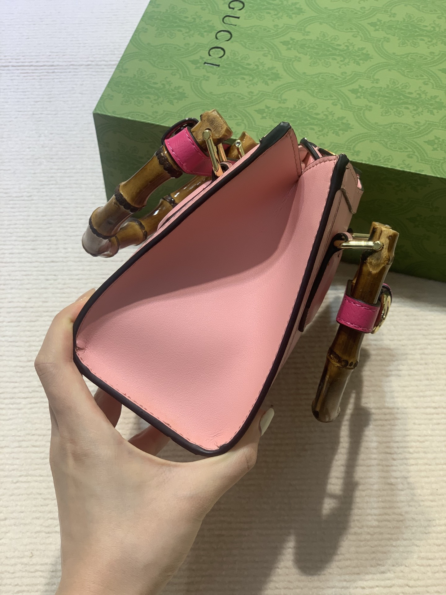 GUCCI DIANA MINI TOTE BAG Pink 20W x 16H x 10D CM