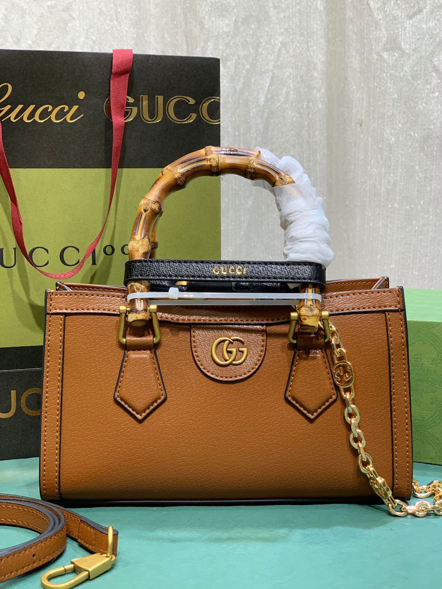 GUCCI DIANA SMALL SHOULDER BAG Brown 25W x 16H x 9D CM