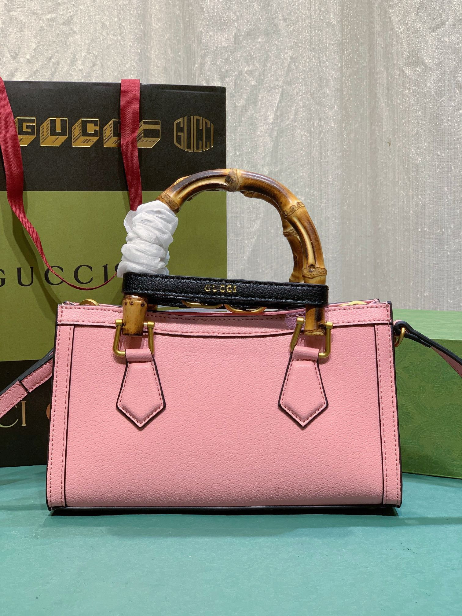 GUCCI DIANA SMALL SHOULDER BAG Pink 25W x 16H x 9D CM