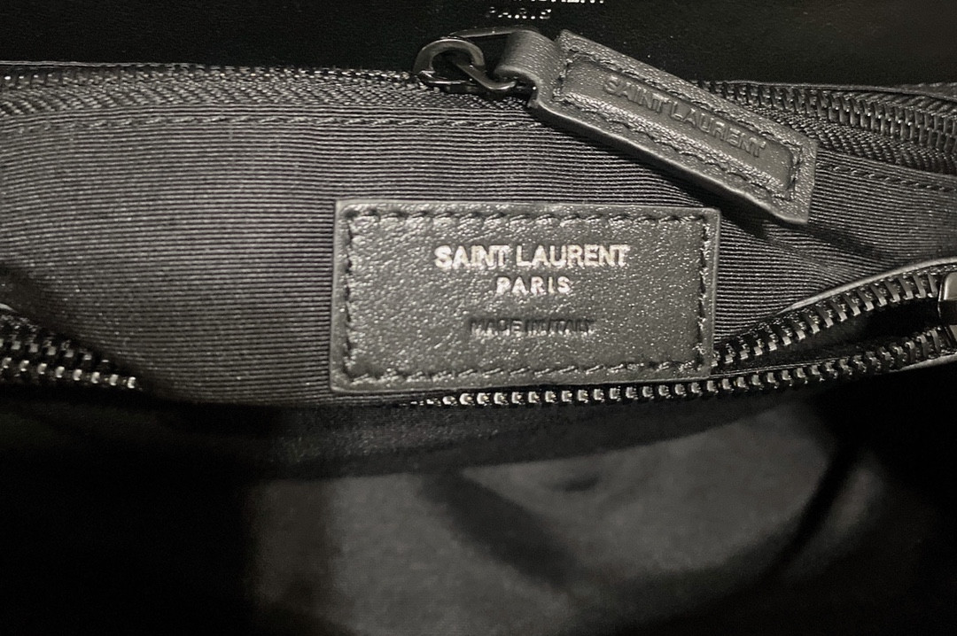 YSL LOULOU MEDIUM IN QUILTED LEATHER ALL BLACK 12.5 X 8.6 X 3.5 INCHES