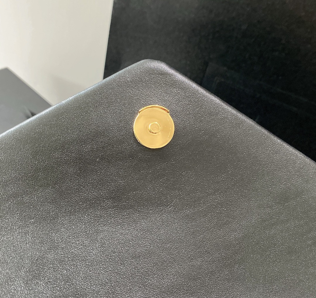 YSL LOULOU MEDIUM IN QUILTED LEATHER BLACK 12.5 X 8.6 X 3.5 INCHES