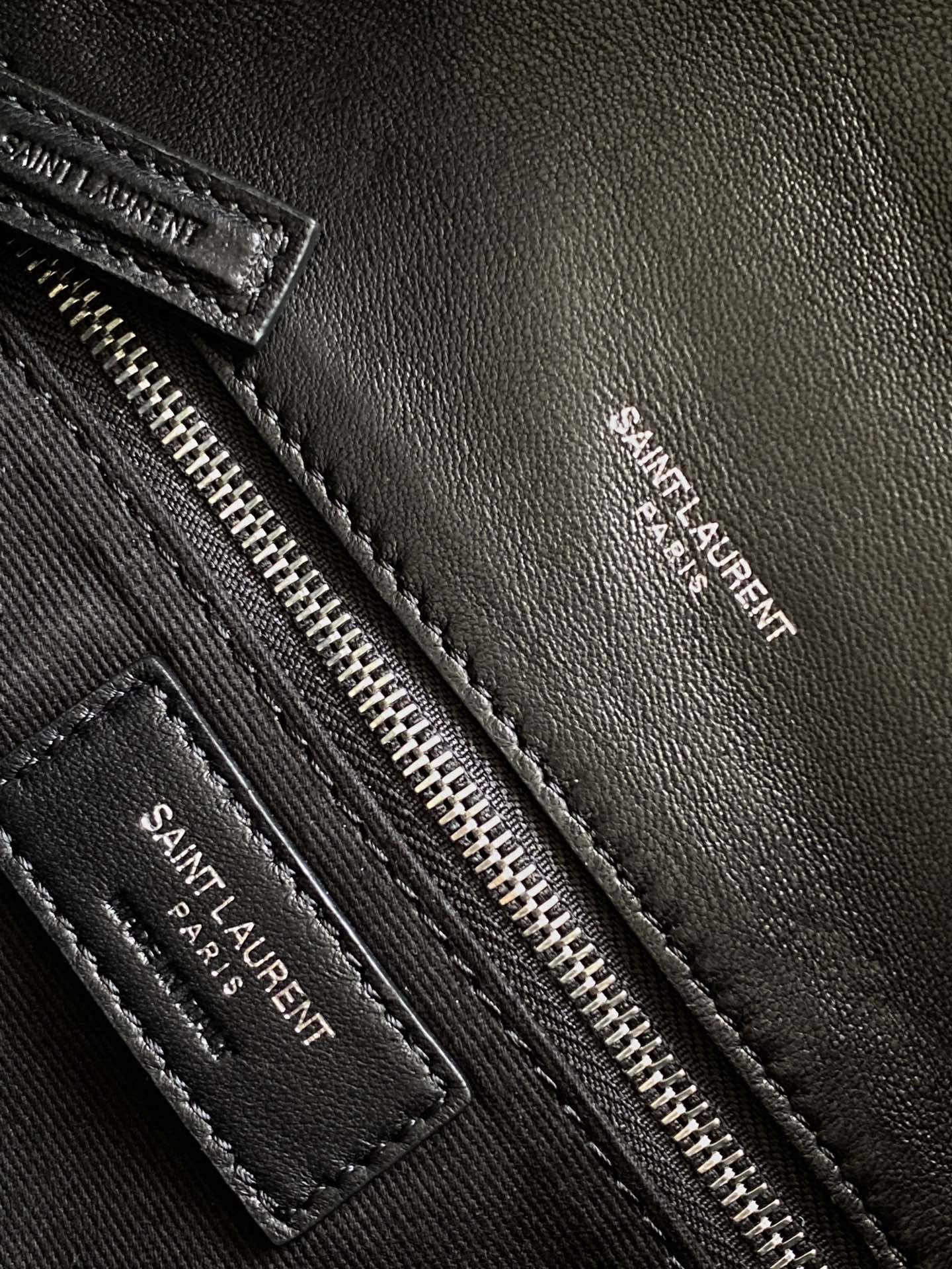 YSL LOULOU PUFFER MEDIUM IN NAPPA LEATHER BLACK SILVER 13.7 X 9 X 5.3 INCHES