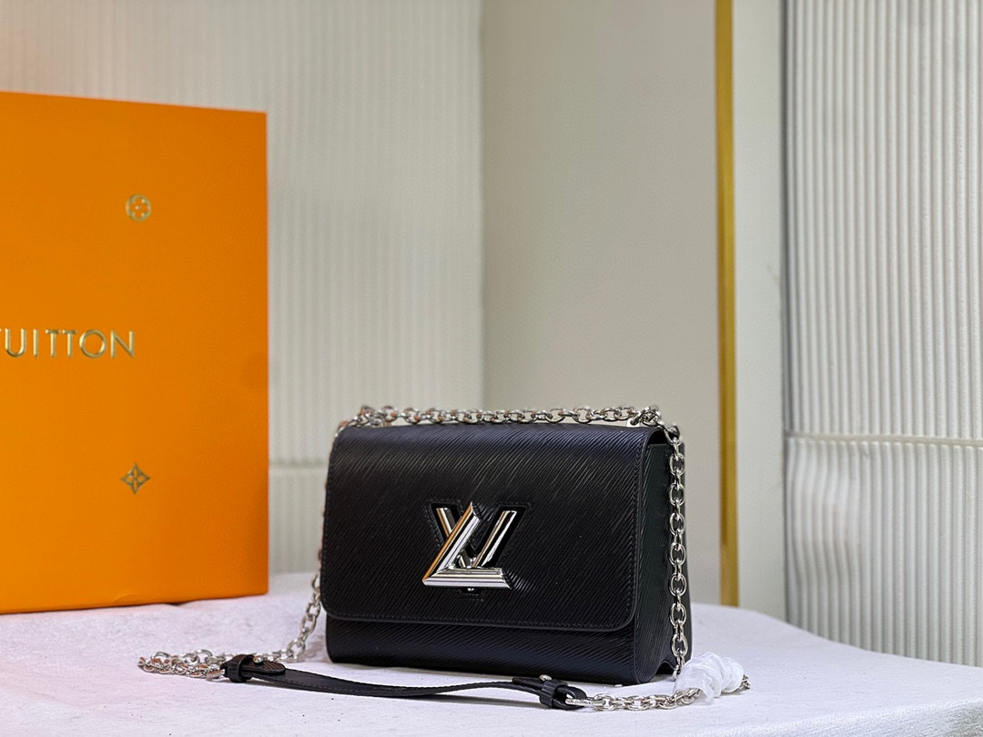 LOUIS VUITTON Twist MM Black 9.1 x 6.7 x 3.7 inches