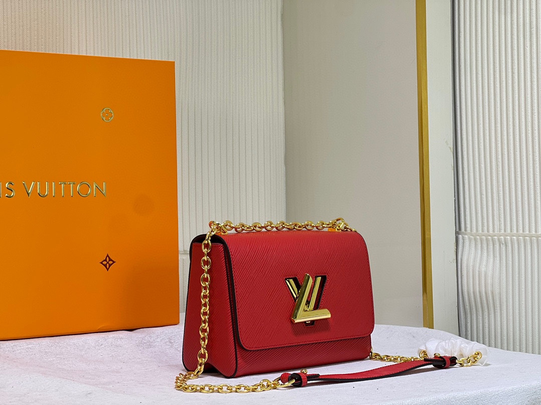 LOUIS VUITTON Twist MM Red 9.1 x 6.7 x 3.7 inches