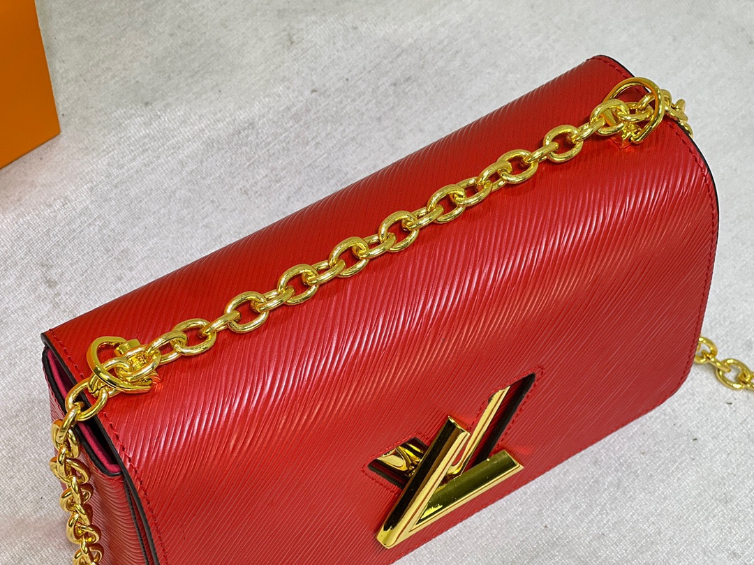 LOUIS VUITTON Twist MM Red 9.1 x 6.7 x 3.7 inches