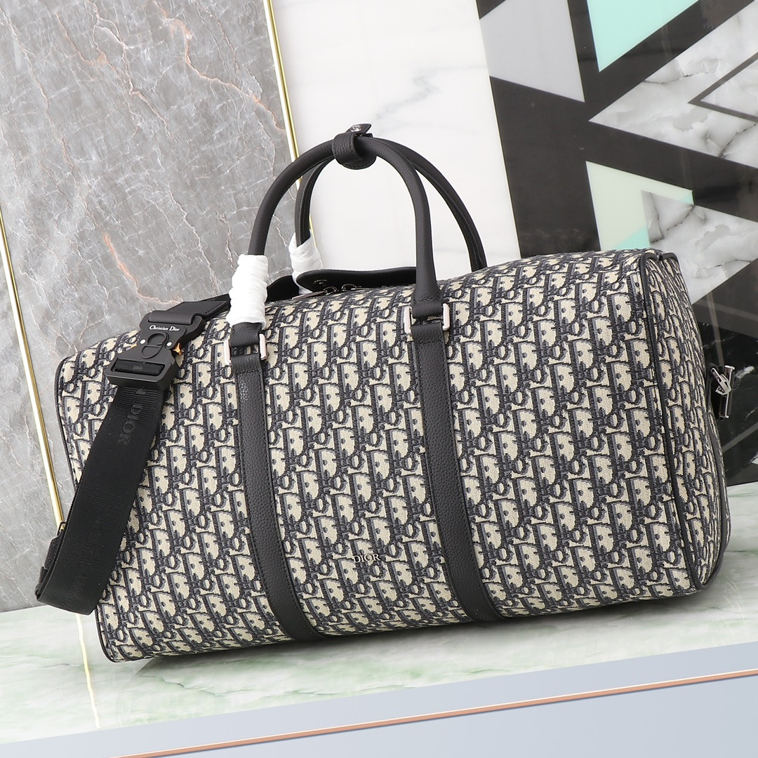 Dior Lingot Bag Beige and Black Dior Oblique Jacquard 50 x 25 x 21.5 cm