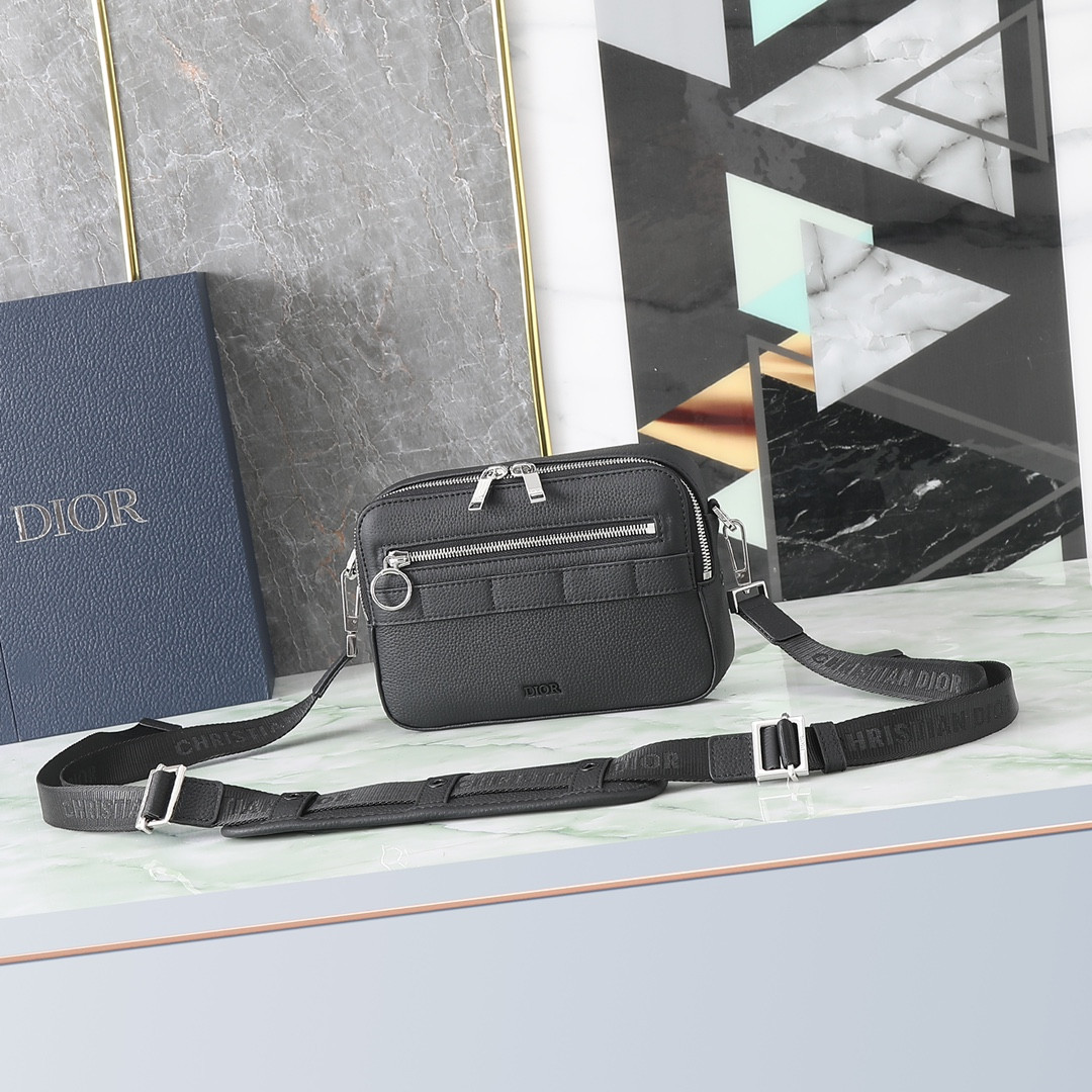 DIOR Safari Bag with Strap Black 8.5 x 6 x 2.5 inches