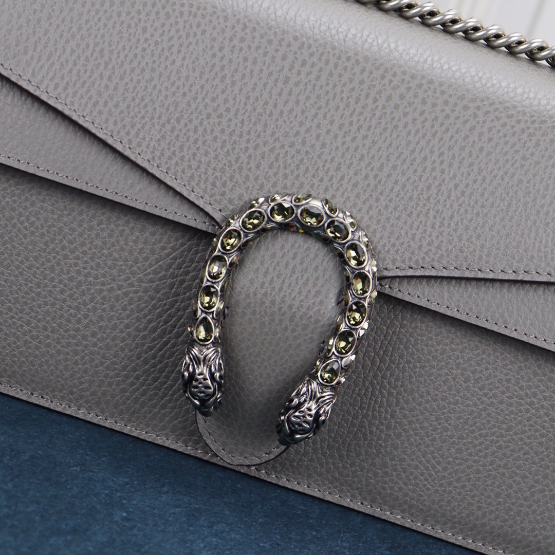 GUCCI DIONYSUS SMALL SHOULDER BAG GRAY 28x18x9cm