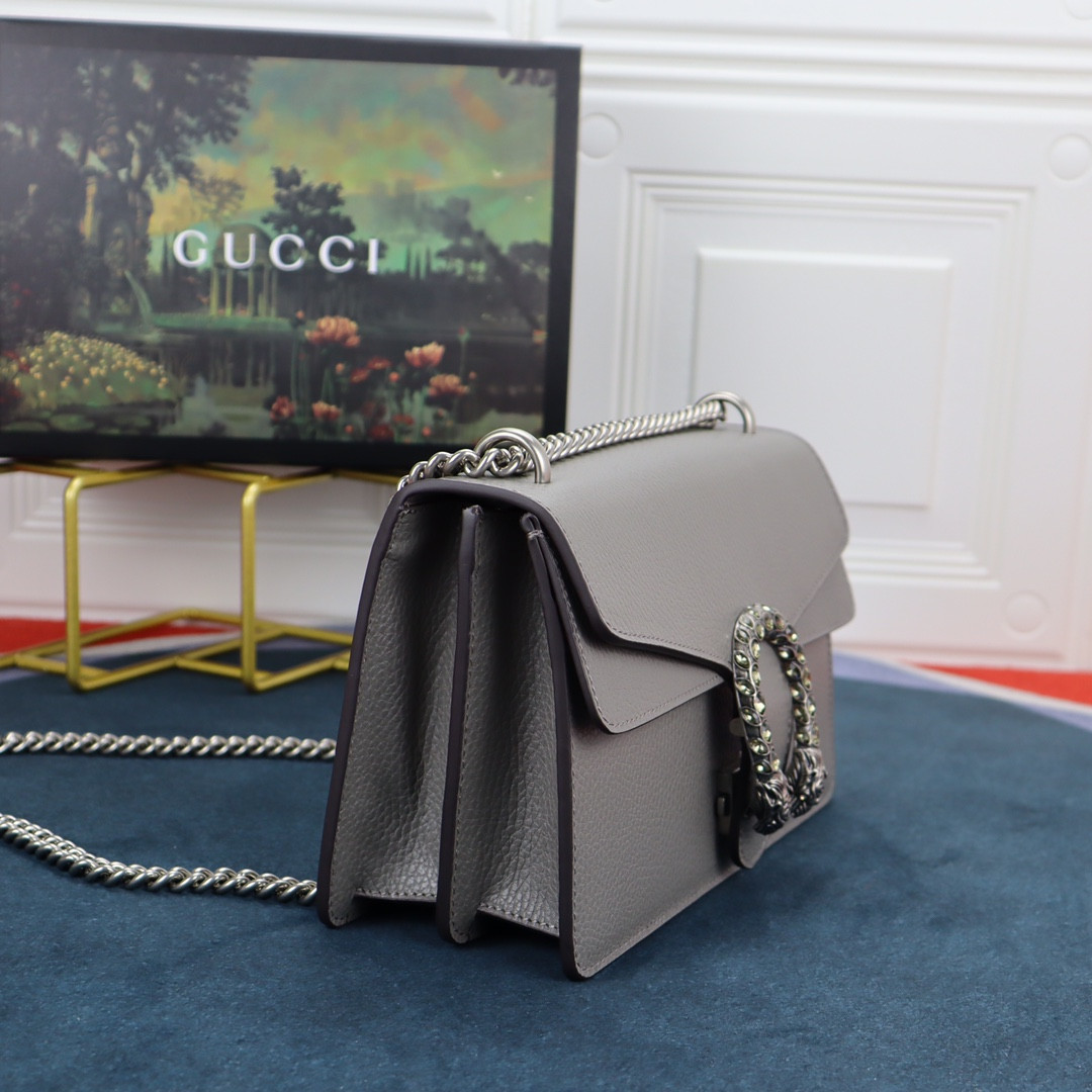 GUCCI DIONYSUS SMALL SHOULDER BAG GRAY 28x18x9cm