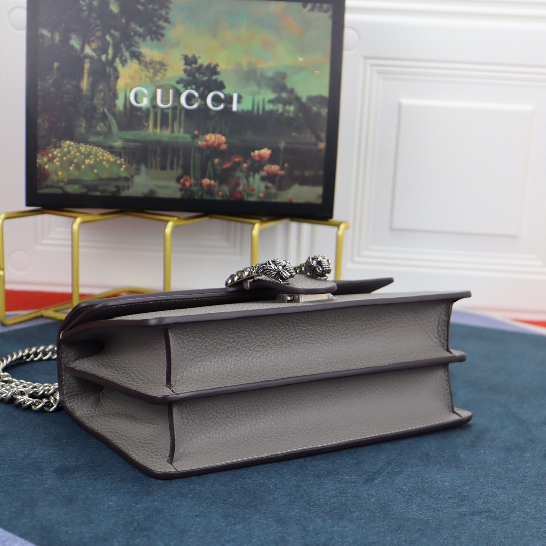 GUCCI DIONYSUS SMALL SHOULDER BAG GRAY 28x18x9cm