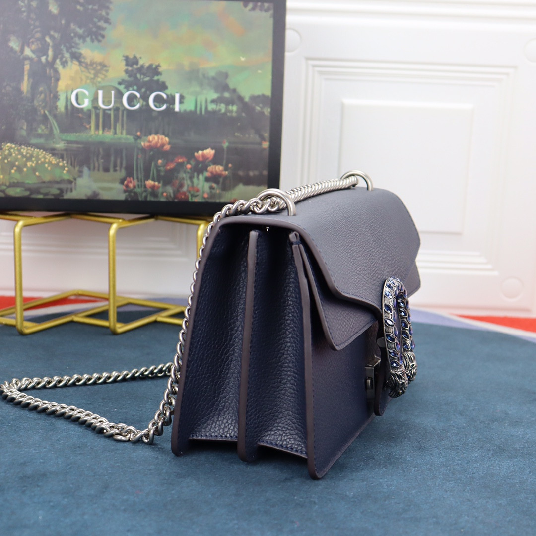 GUCCI DIONYSUS SMALL SHOULDER BAG NAVY 28x18x9cm