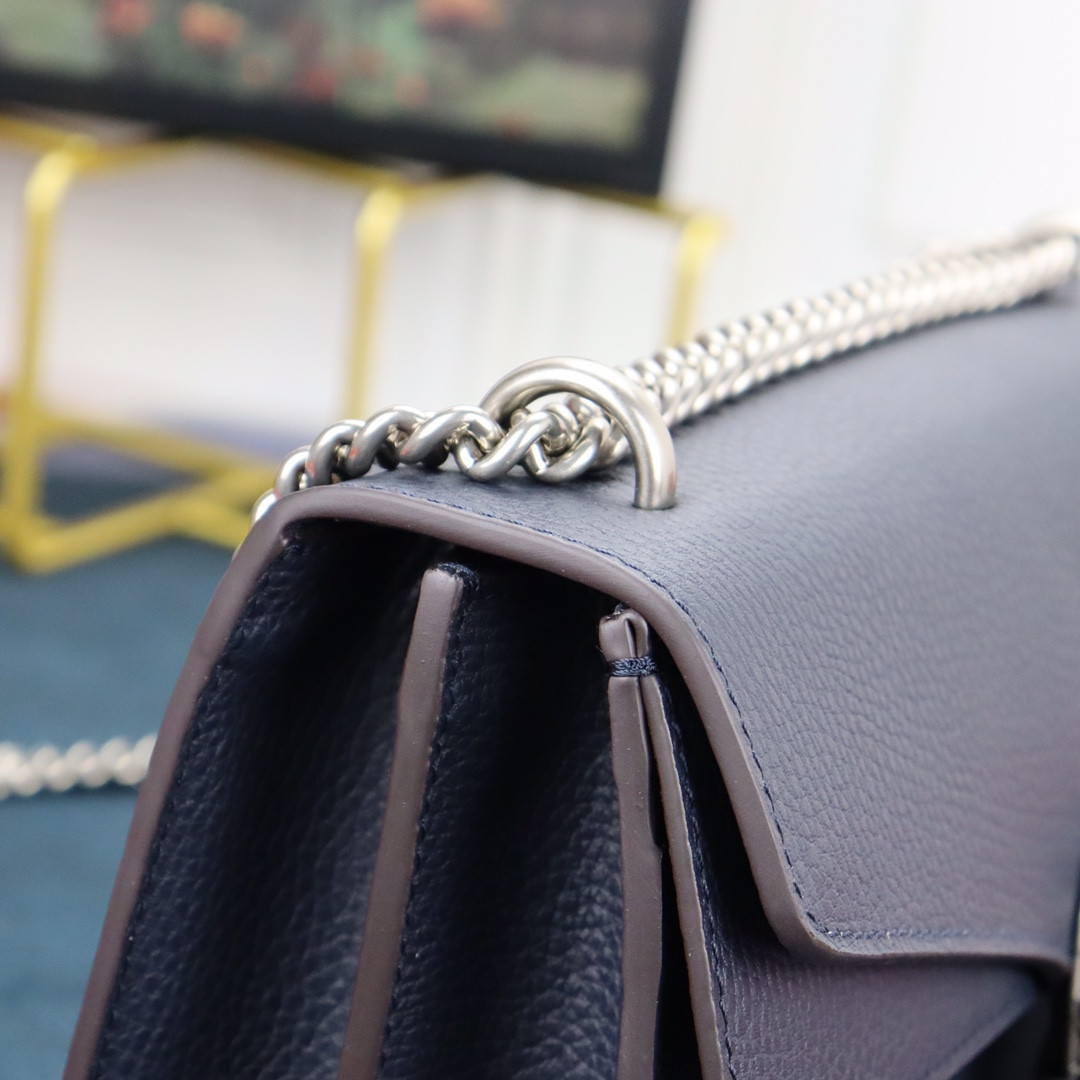GUCCI DIONYSUS SMALL SHOULDER BAG NAVY 28x18x9cm