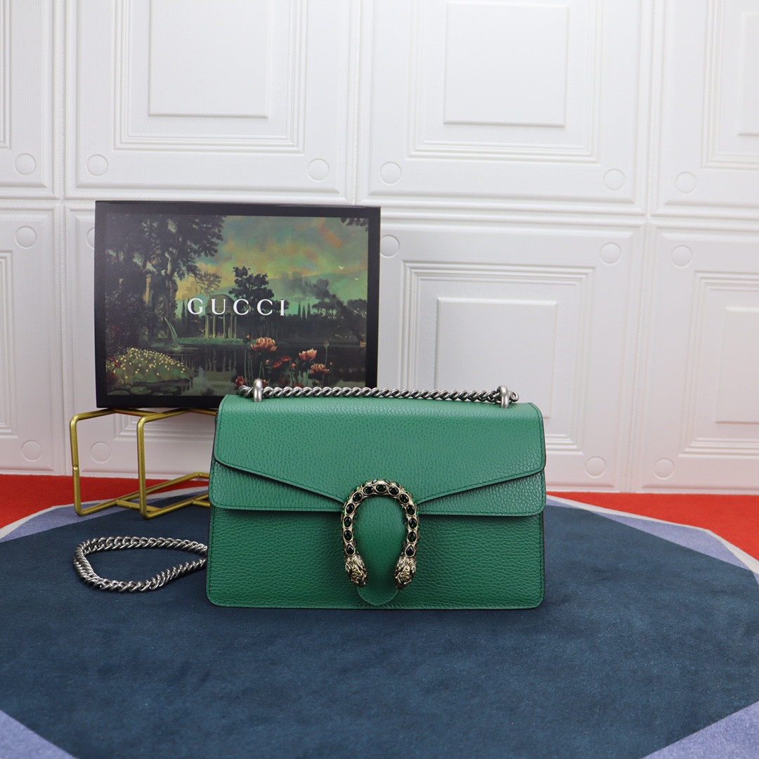 GUCCI DIONYSUS SMALL SHOULDER BAG GREEN 28x18x9cm