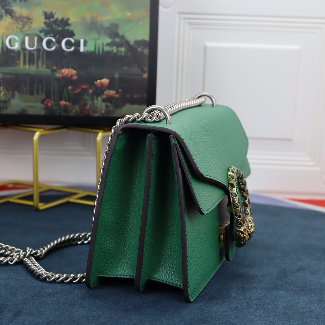 GUCCI DIONYSUS SMALL SHOULDER BAG GREEN 28x18x9cm