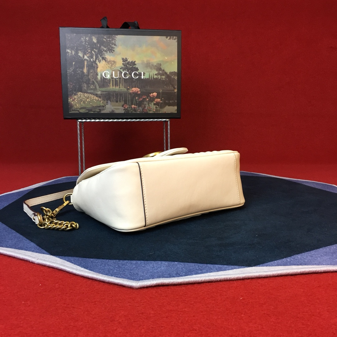 GUCCI GG MARMONT SMALL SHOULDER BAG WHITE 10"W x 6"H x 3"D