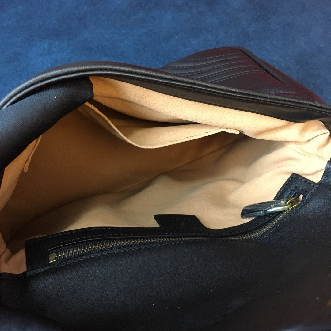 GUCCI GG MARMONT SMALL SHOULDER BAG BLACK 10"W x 6"H x 3"D