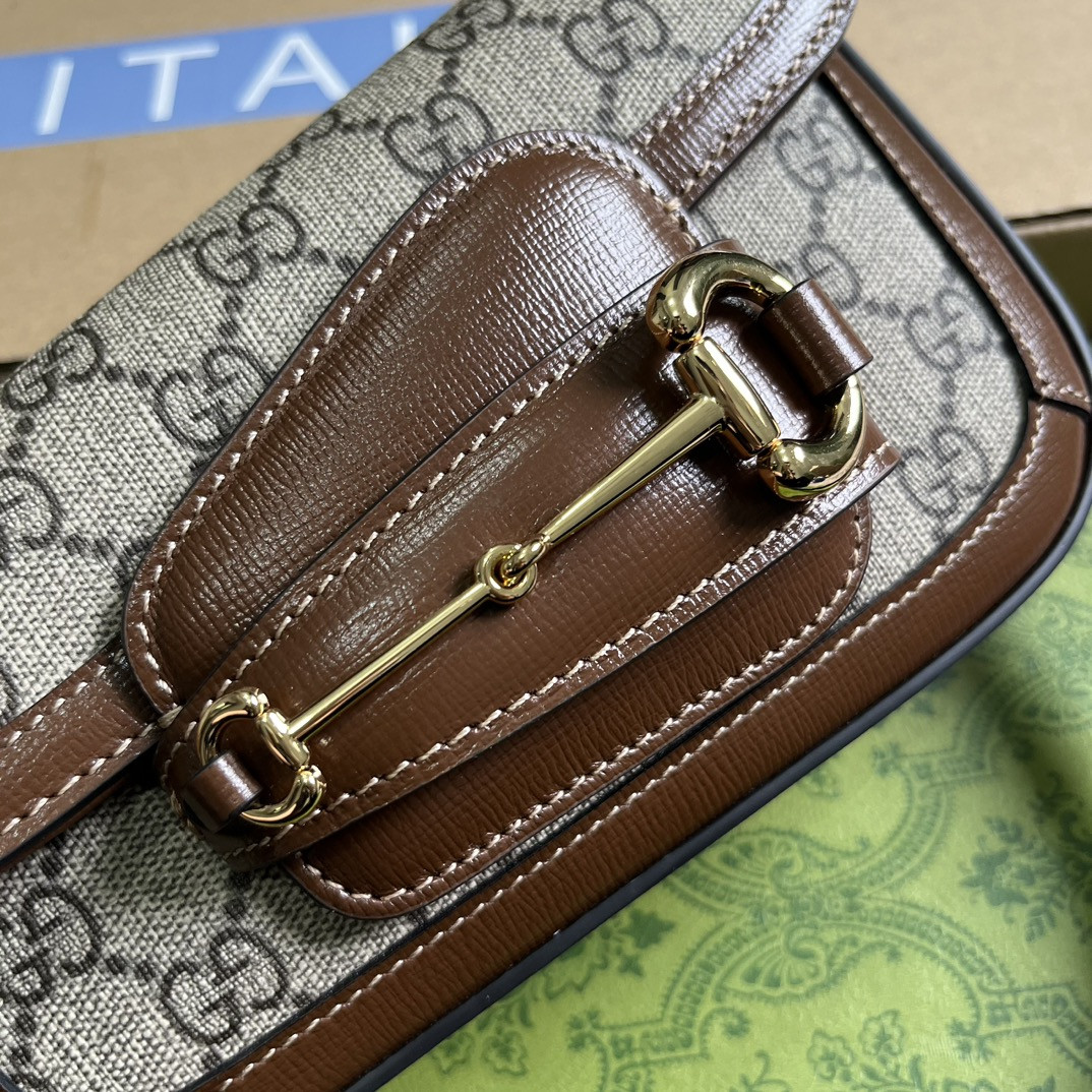 GUCCI HORSEBIT 1955 MINI SHOULDER BAG 7.7"W x 5-3.1"H x 2.4-1.2"D