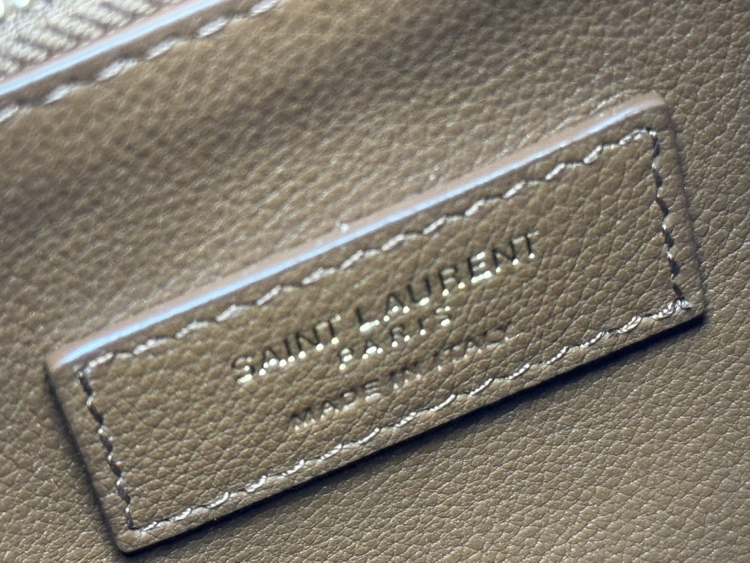 YSL LE 5 À 7 SUPPLE LARGE IN SMOOTH LEATHER DUSTY GREY 11.8" X 11" X 4.3"