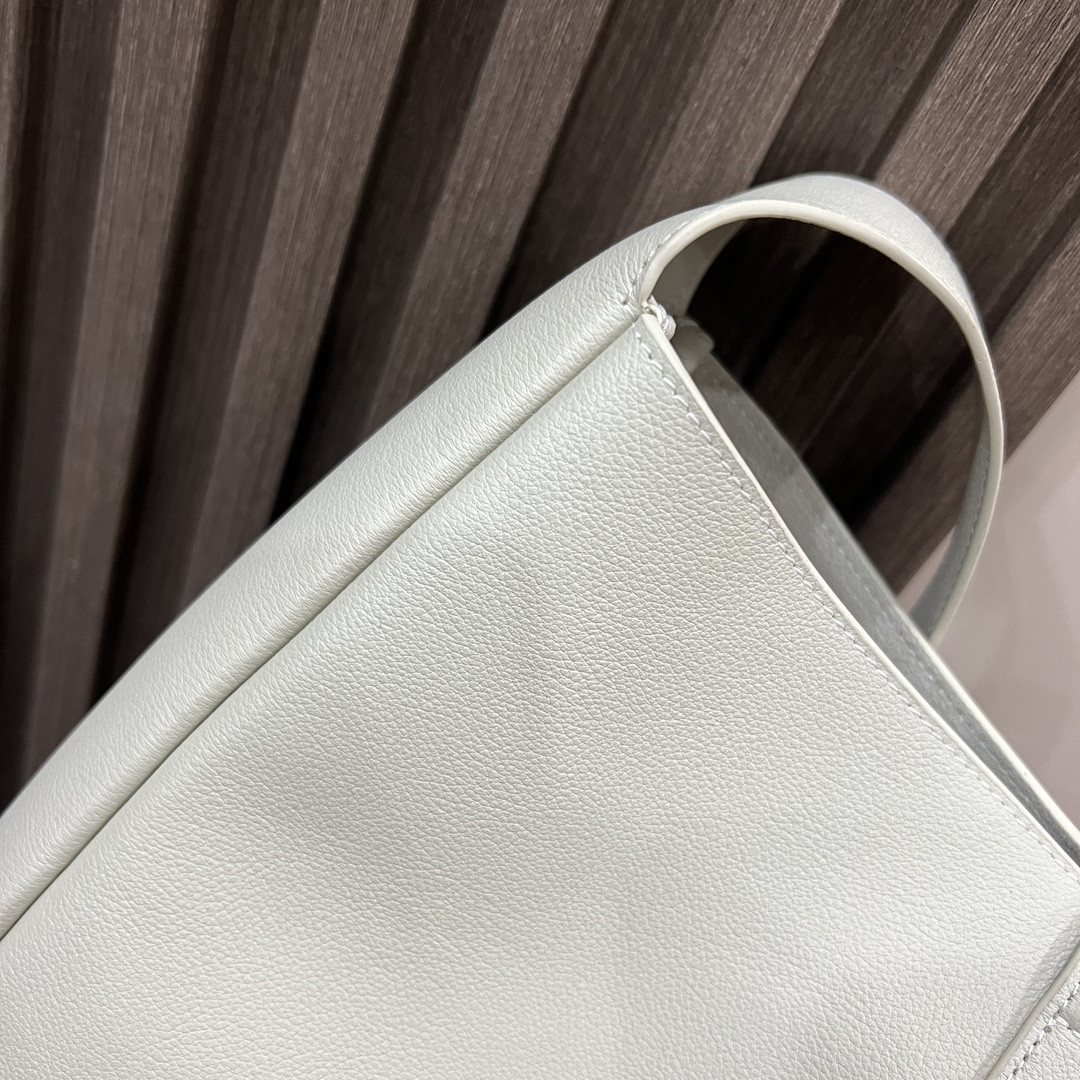 YSL LE 5 À 7 SUPPLE LARGE IN SMOOTH LEATHER BLANC VINTAGE 11.8" X 11" X 4.3"