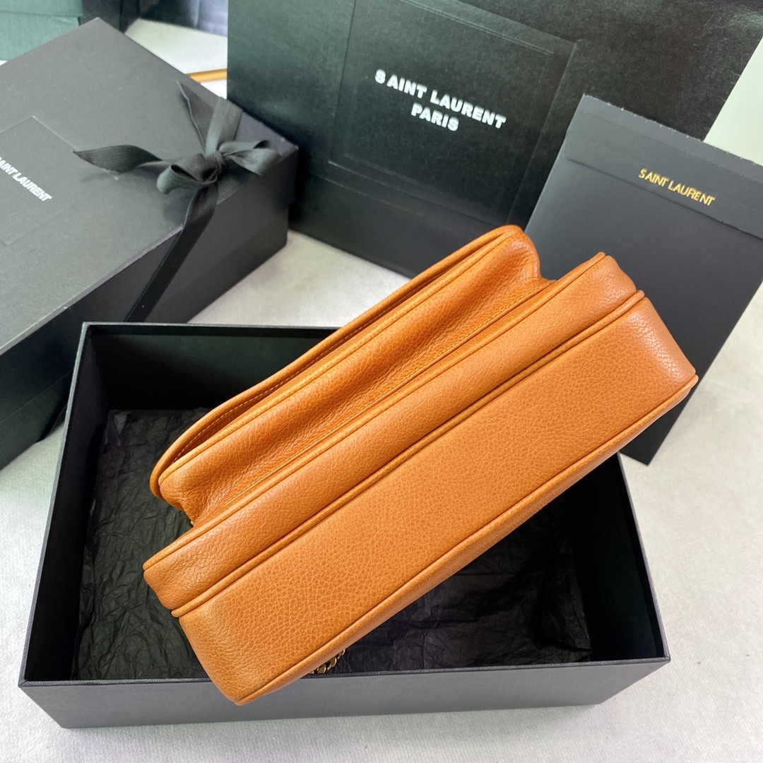 YSL NIKI MEDIUM IN VINTAGE LEATHER ORANGE 11 X 7.8 X 3.3 INCHES