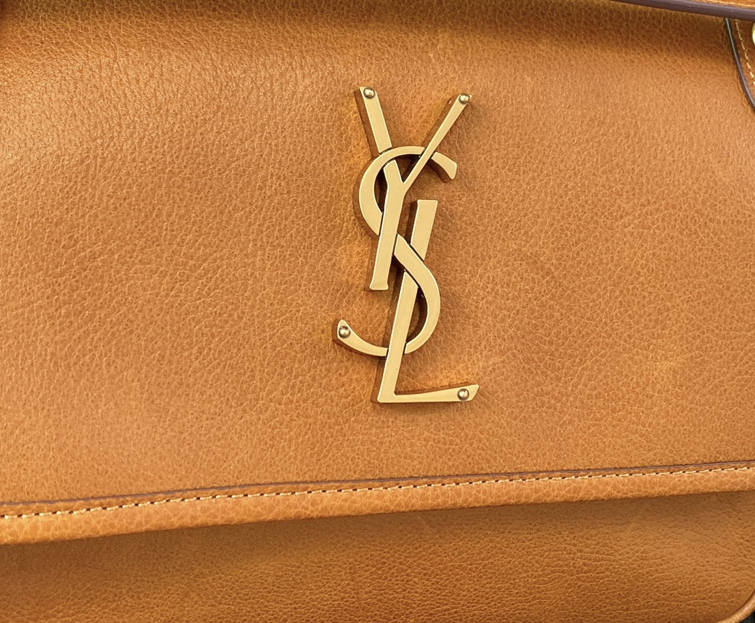 YSL NIKI MEDIUM IN VINTAGE LEATHER ORANGE 11 X 7.8 X 3.3 INCHES