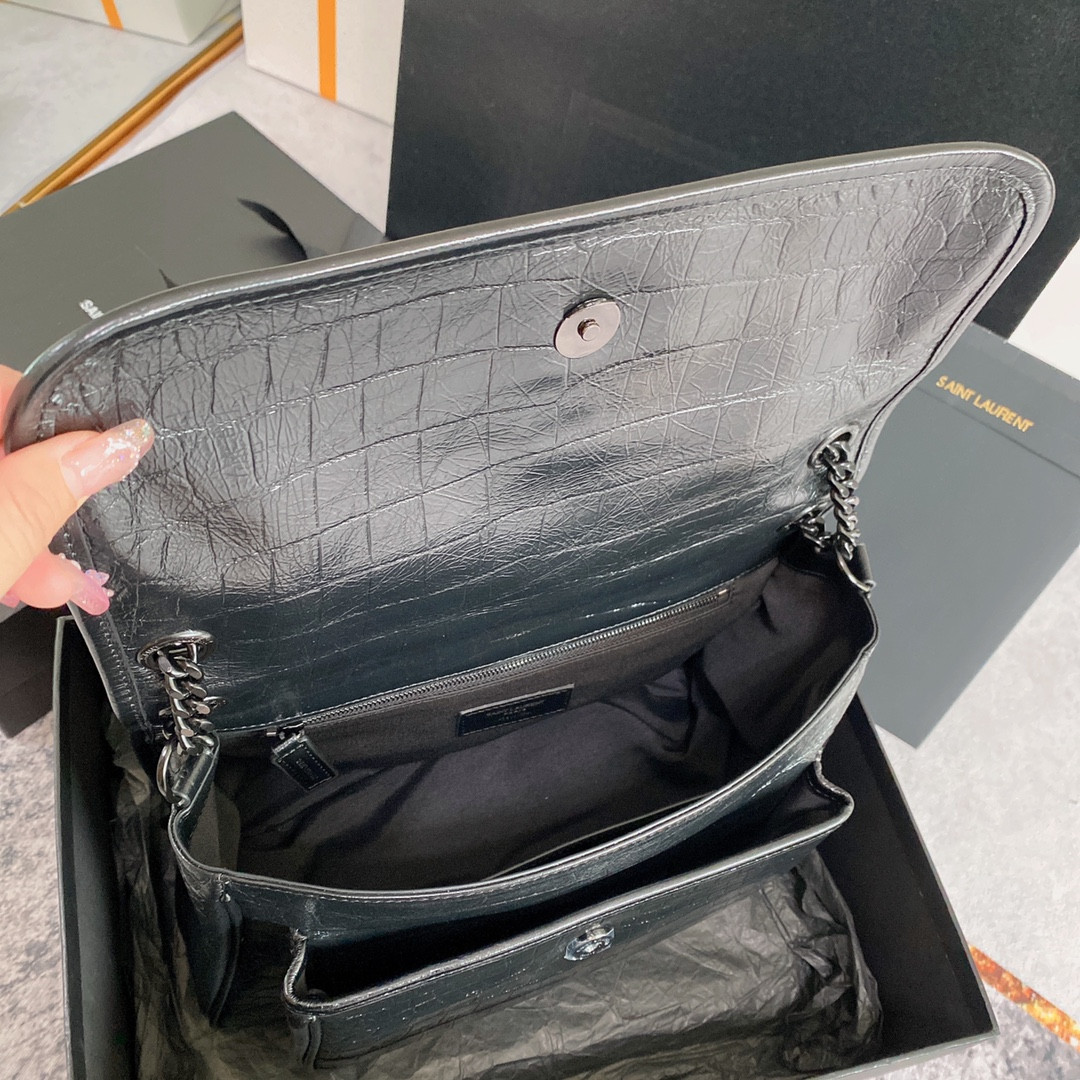 YSL NIKI MEDIUM IN VINTAGE LEATHER 11 X 7.8 X 3.3 INCHES