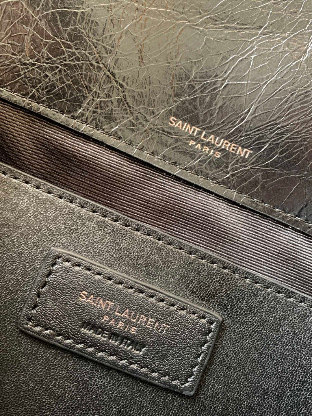 YSL NIKI BABY IN VINTAGE LEATHER BLACK 21x16x7.5cm