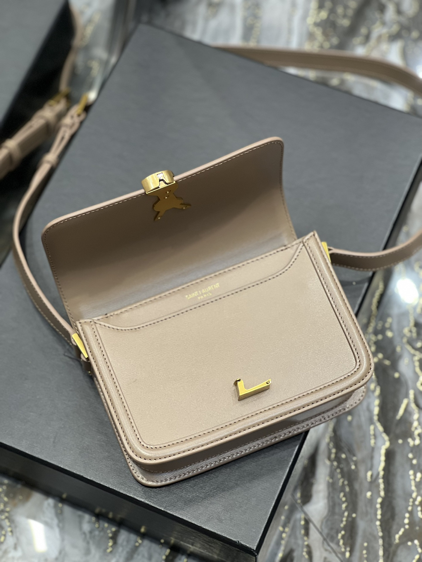 YSL SOLFERINO SMALL SATCHEL IN BOX SAINT LAURENT PINK 7.4 X 5.1 X 1.9 INCHES