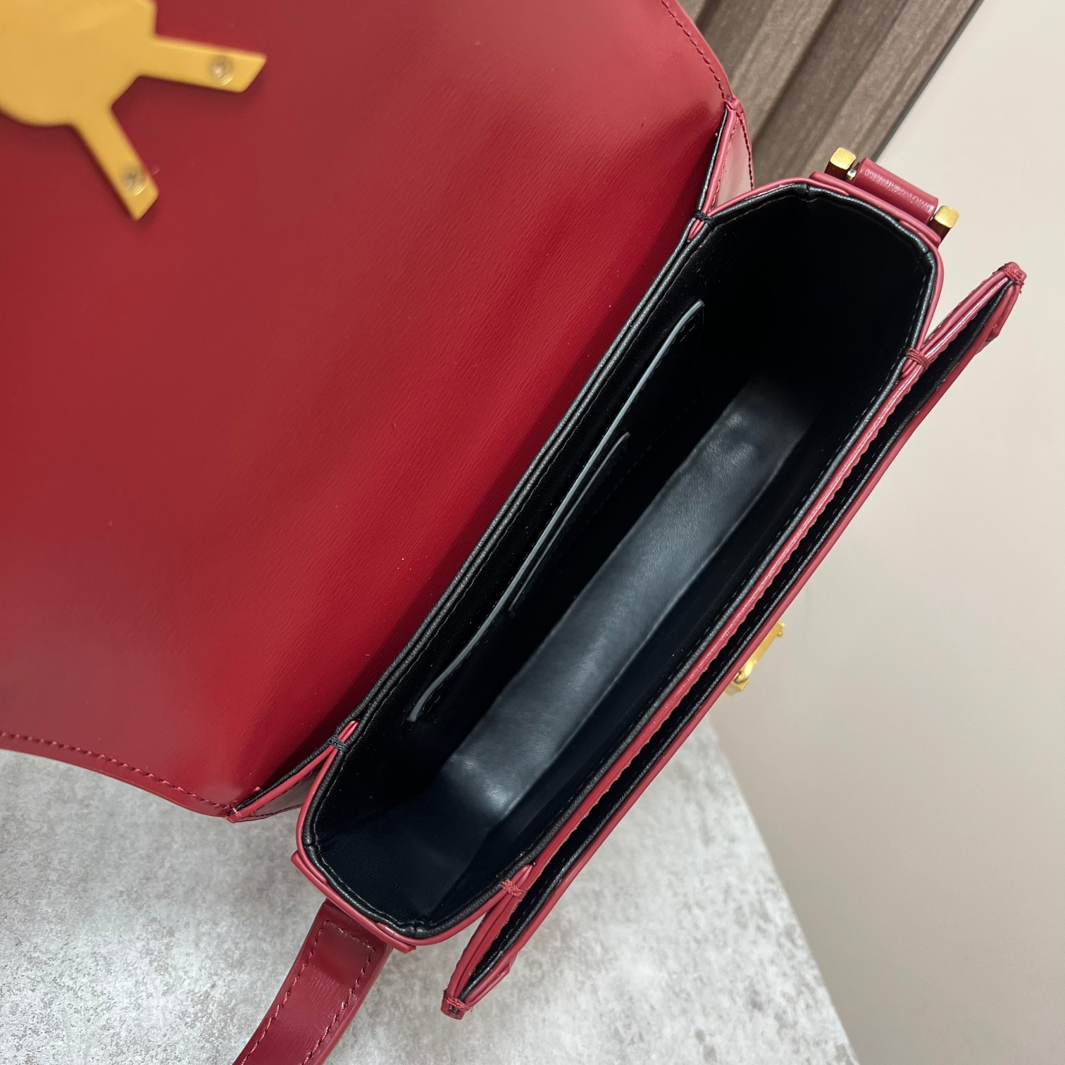 YSL SOLFERINO SMALL SATCHEL IN BOX SAINT LAURENT RED 7.4 X 5.1 X 1.9 INCHES