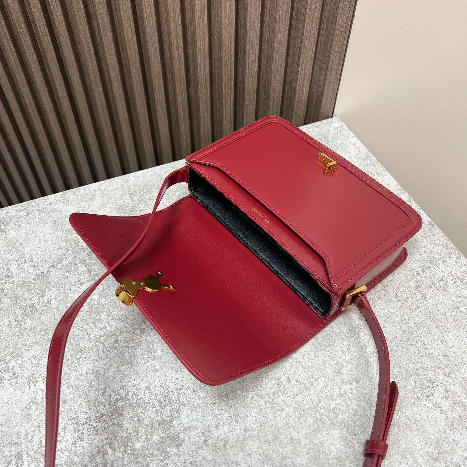 YSL SOLFERINO MEDIUM SATCHEL IN BOX SAINT LAURENT RED 9.1 X 6.3 X 2.4 INCHES