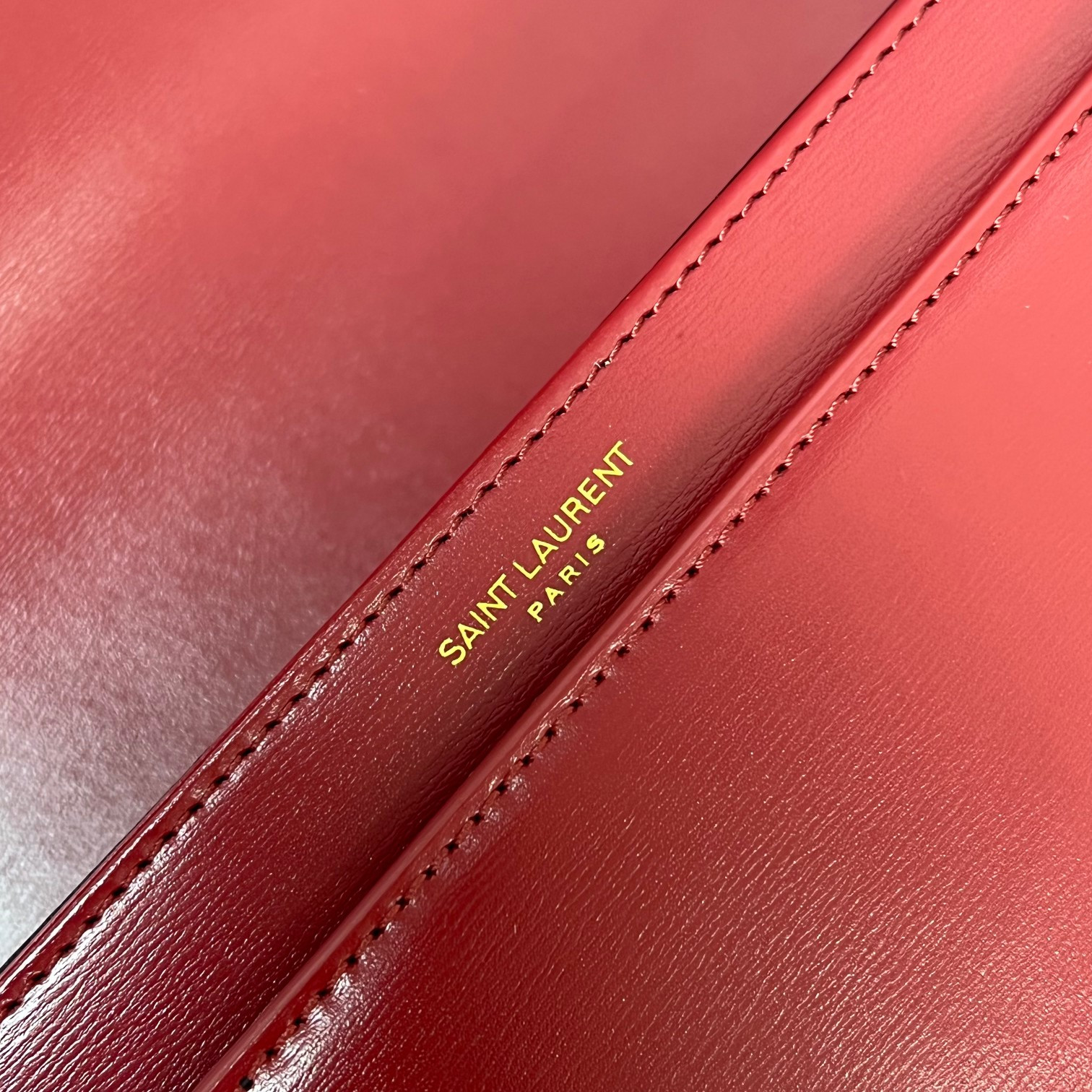 YSL SOLFERINO MEDIUM SATCHEL IN BOX SAINT LAURENT RED 9.1 X 6.3 X 2.4 INCHES