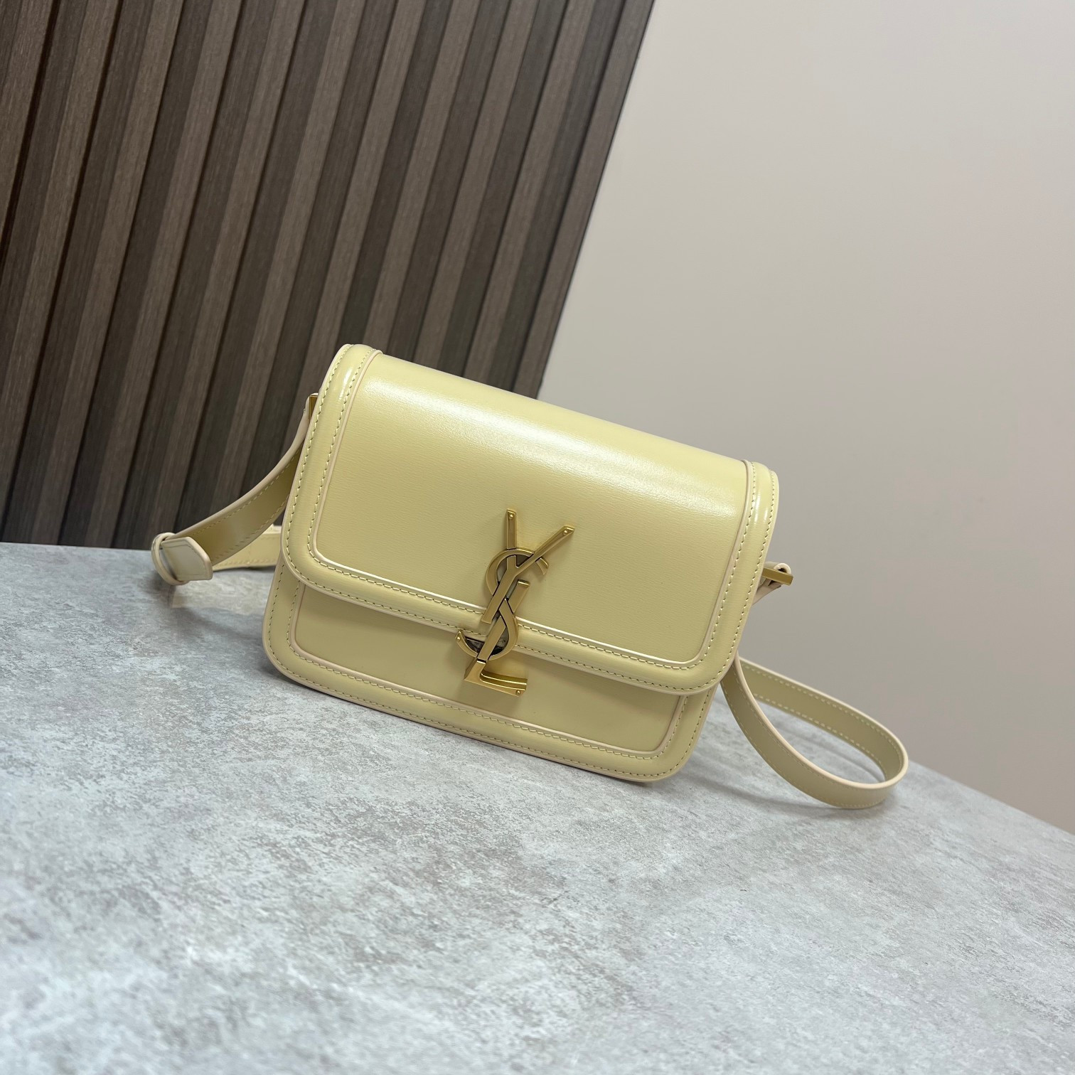 YSL SOLFERINO SMALL SATCHEL IN BOX SAINT LAURENT YELLOW 7.4 X 5.1 X 1.9 INCHES