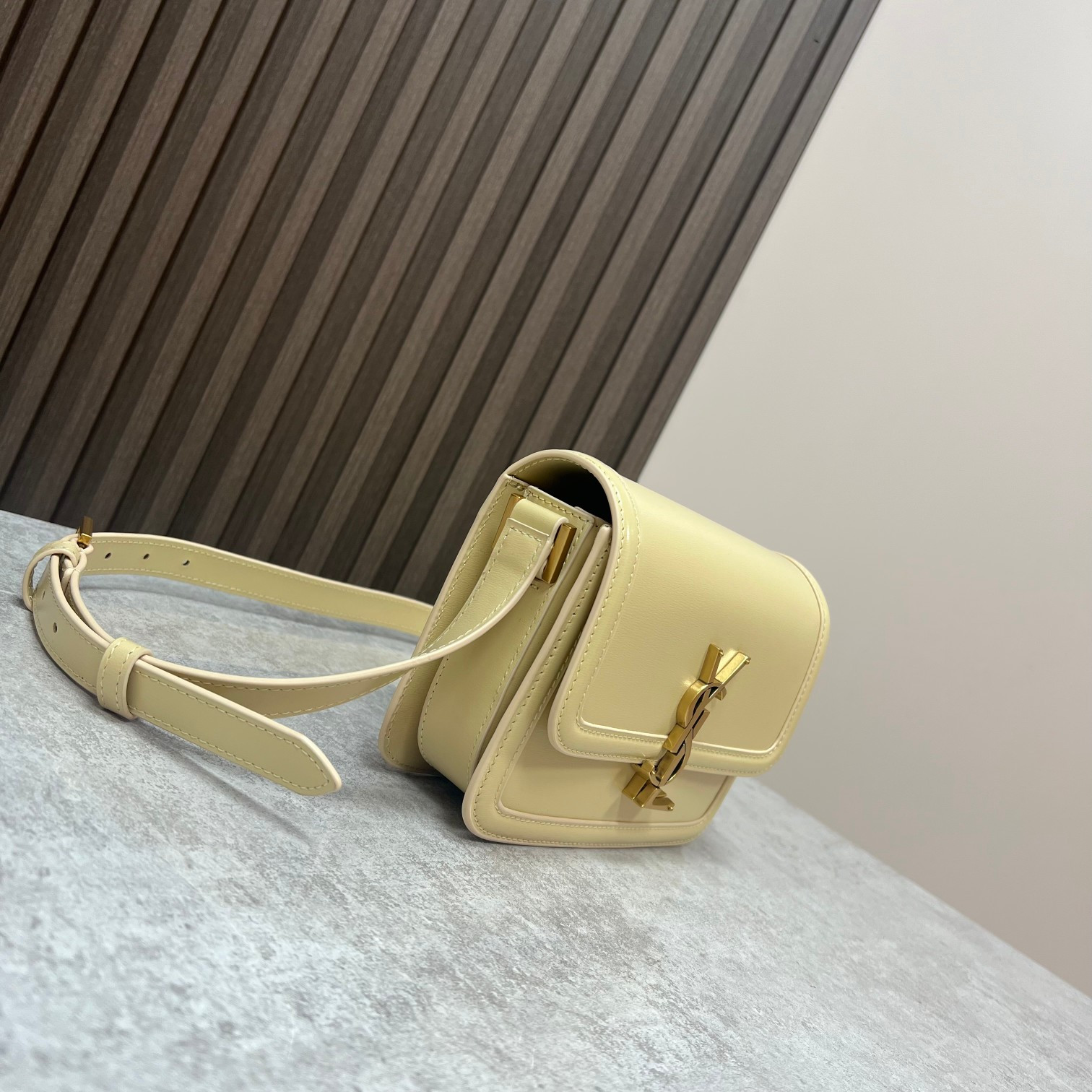 YSL SOLFERINO SMALL SATCHEL IN BOX SAINT LAURENT YELLOW 7.4 X 5.1 X 1.9 INCHES