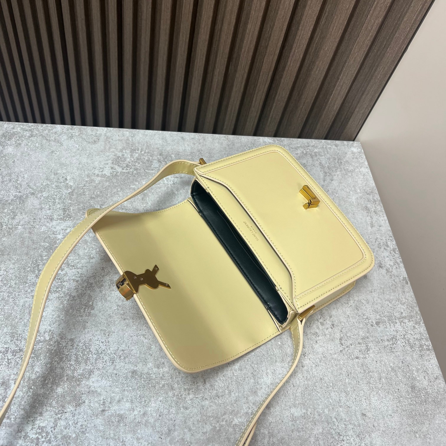 YSL SOLFERINO SMALL SATCHEL IN BOX SAINT LAURENT YELLOW 7.4 X 5.1 X 1.9 INCHES
