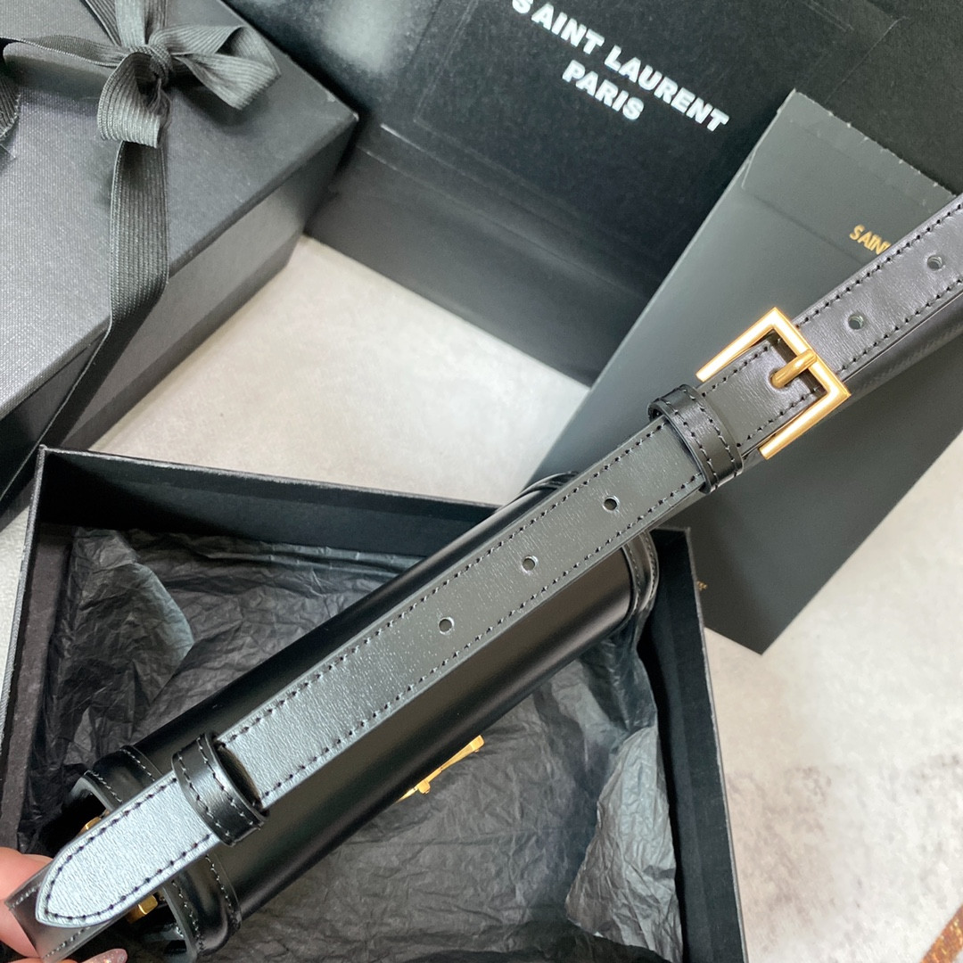 YSL SOLFERINO SMALL SATCHEL IN BOX SAINT LAURENT BLACK 7.4 X 5.1 X 1.9 INCHES