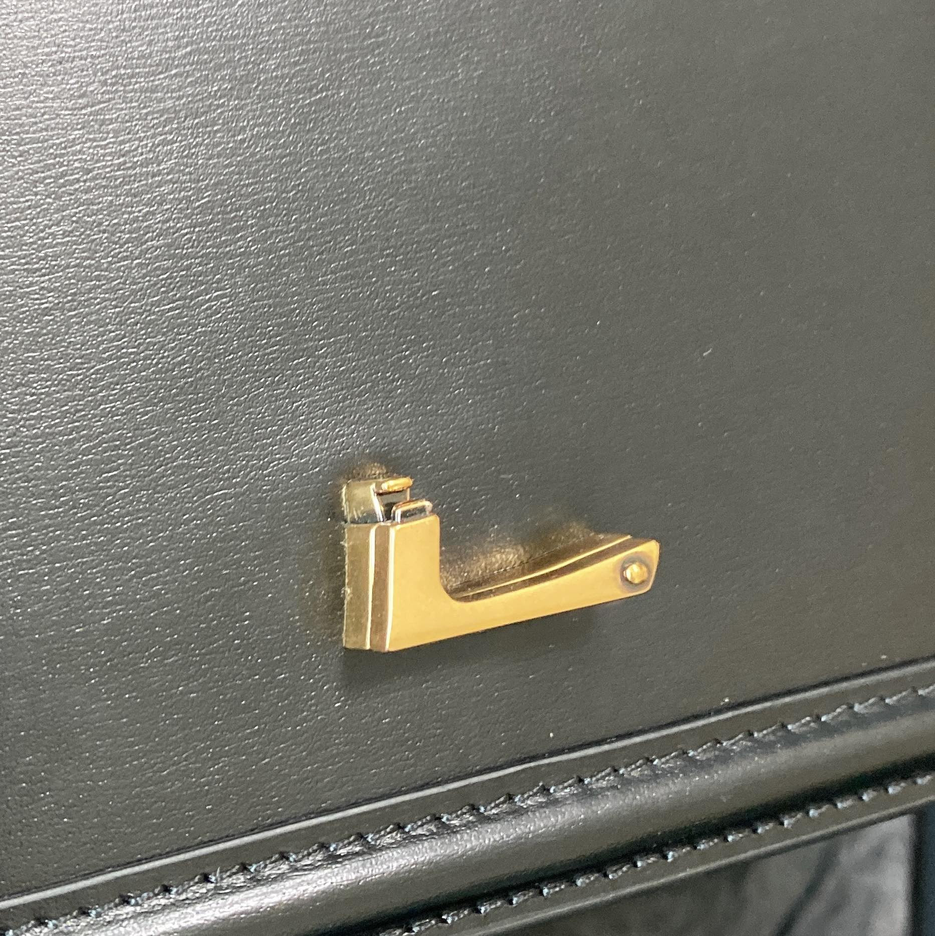 YSL SOLFERINO MEDIUM SATCHEL IN BOX SAINT LAURENT BLACK 9.1 X 6.3 X 2.4 INCHES