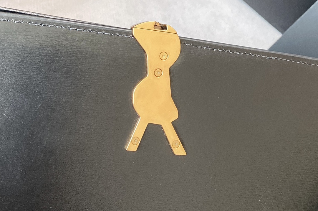 YSL SOLFERINO MEDIUM SATCHEL IN BOX SAINT LAURENT BLACK 9.1 X 6.3 X 2.4 INCHES