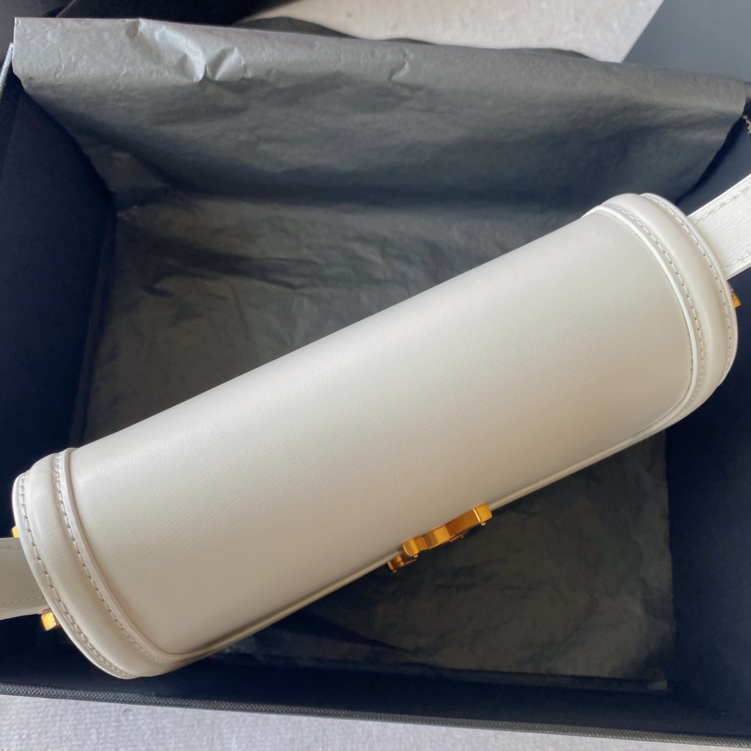 YSL SOLFERINO SMALL SATCHEL IN BOX SAINT LAURENT BLANC VINTAGE 7.4 X 5.1 X 1.9 INCHES