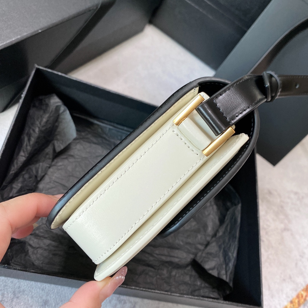 YSL SOLFERINO SMALL SATCHEL IN BOX SAINT LAURENT BLACK 7.4 X 5.1 X 1.9 INCHES