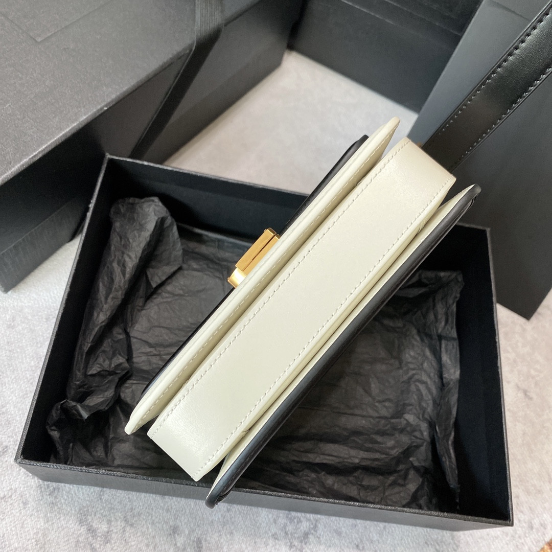 YSL SOLFERINO SMALL SATCHEL IN BOX SAINT LAURENT BLACK 7.4 X 5.1 X 1.9 INCHES