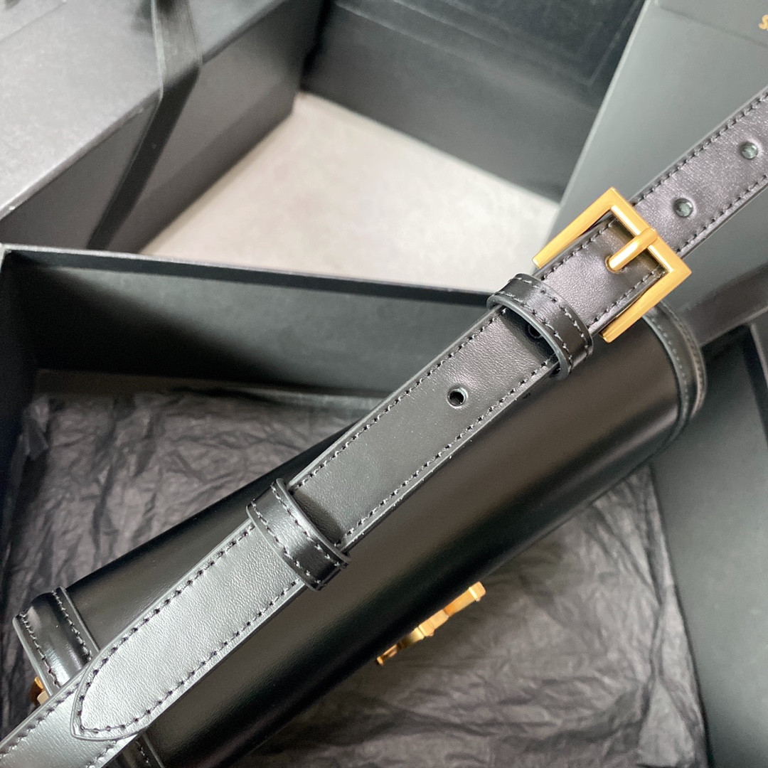 YSL SOLFERINO MEDIUM SATCHEL IN BOX SAINT LAURENT black white 9.1 X 6.3 X 2.4 INCHES