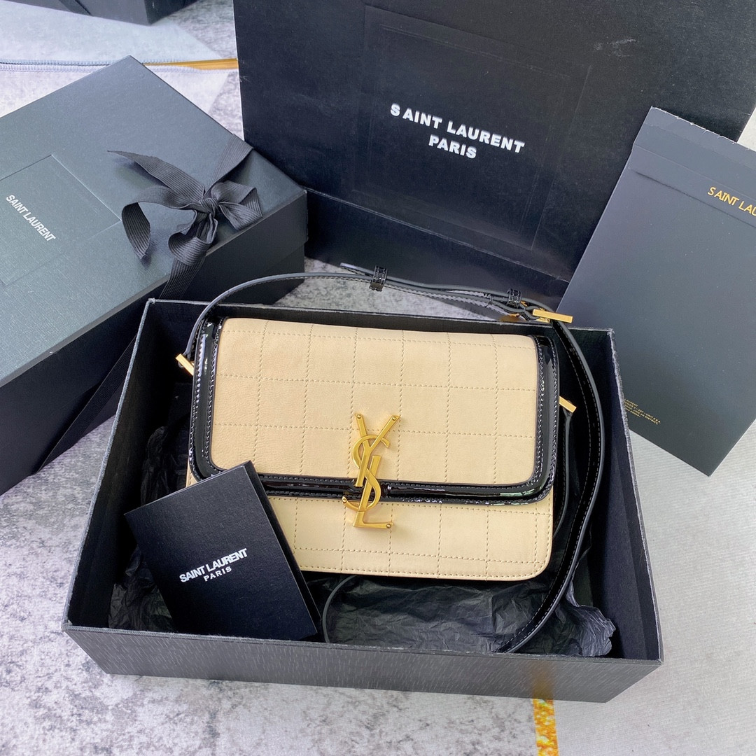 YSL SOLFERINO MEDIUM SATCHEL IN BOX SAINT LAURENT 9.1 X 6.3 X 2.4 INCHES