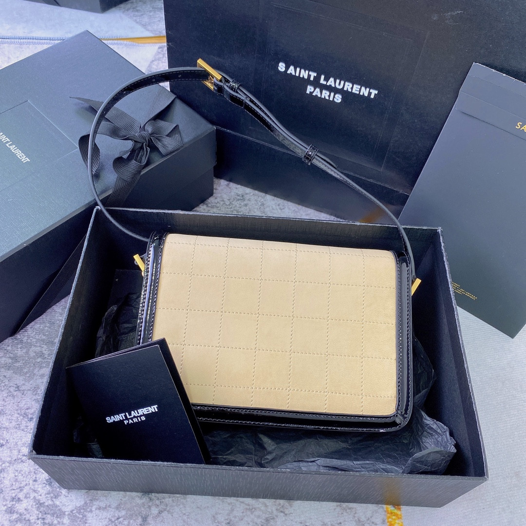 YSL SOLFERINO MEDIUM SATCHEL IN BOX SAINT LAURENT 9.1 X 6.3 X 2.4 INCHES