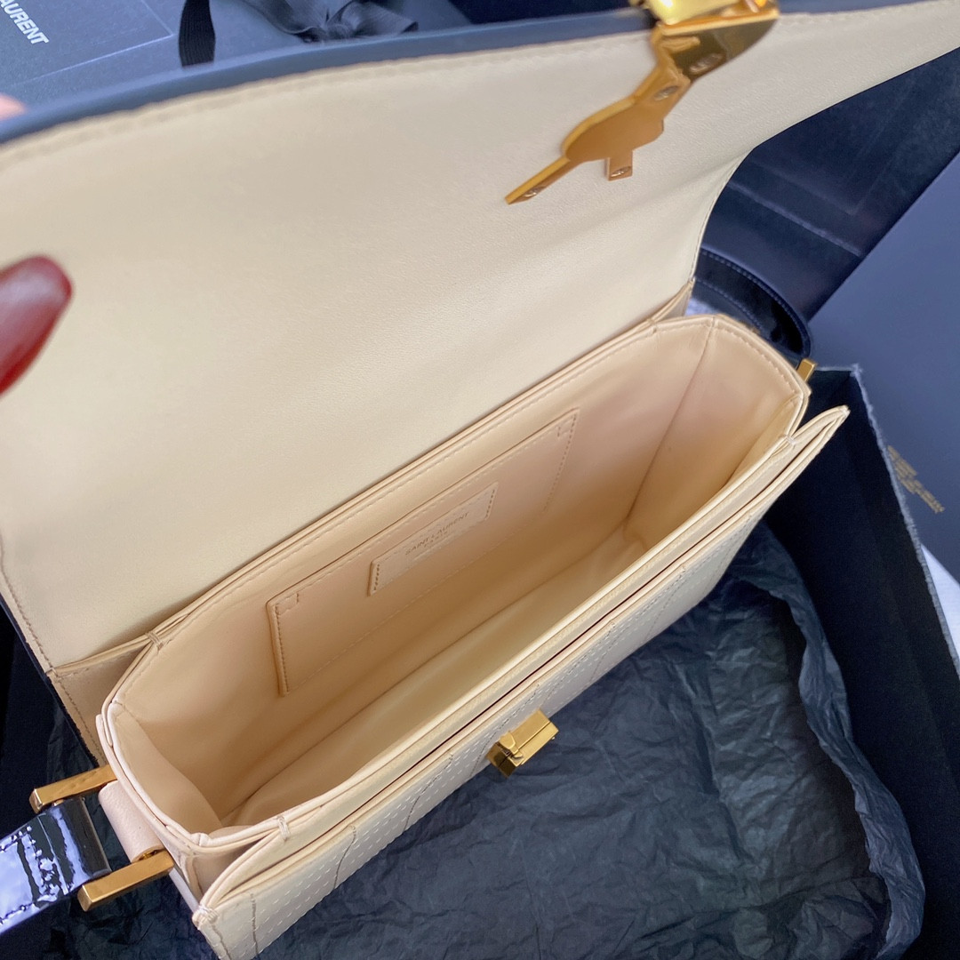 YSL SOLFERINO MEDIUM SATCHEL IN BOX SAINT LAURENT 9.1 X 6.3 X 2.4 INCHES