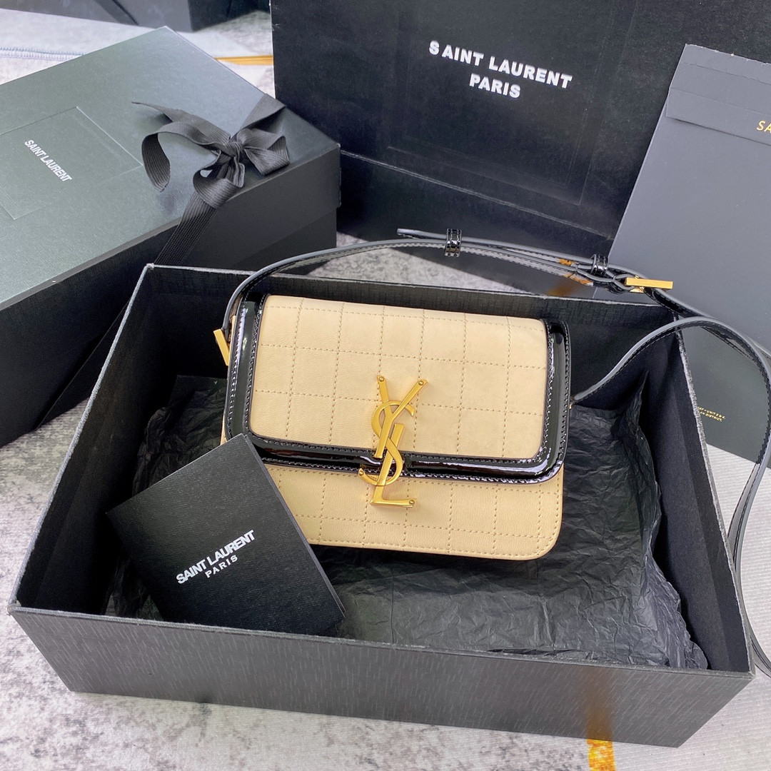 YSL SOLFERINO SMALL SATCHEL IN BOX SAINT LAURENT 7.4 X 5.1 X 1.9 INCHES
