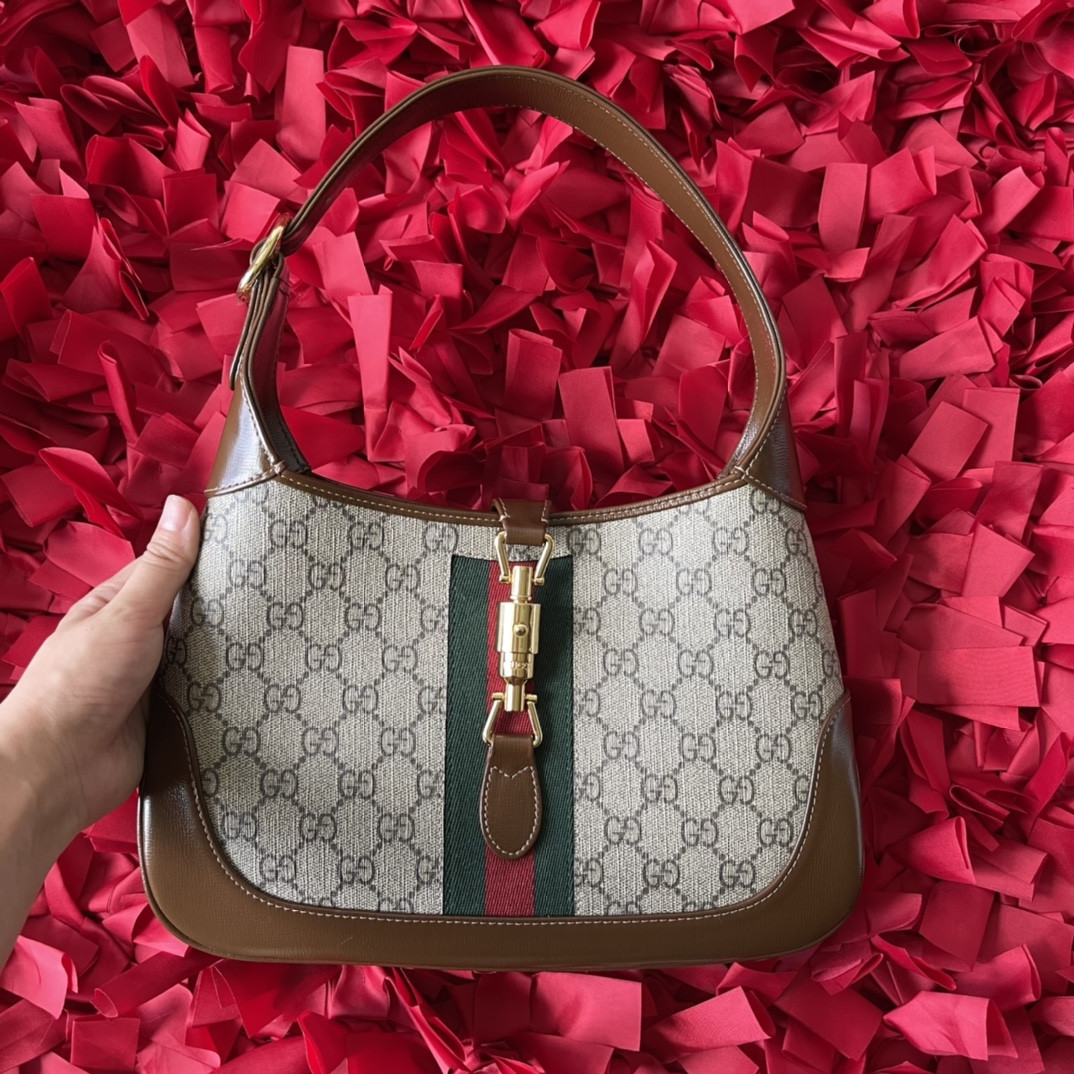 GUCCI JACKIE SMALL SHOULDER BAG 10.8"W x 7.5"H x 1.6"D