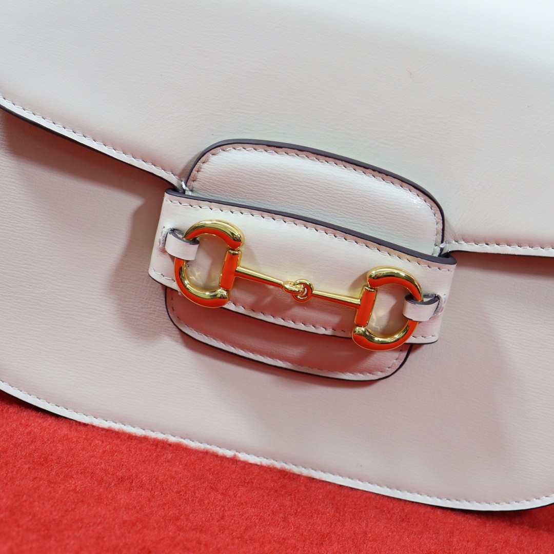 GUCCI HORSEBIT 1955 SHOULDER BAG WHITE 9.8"W x 7"H x 3.1"D