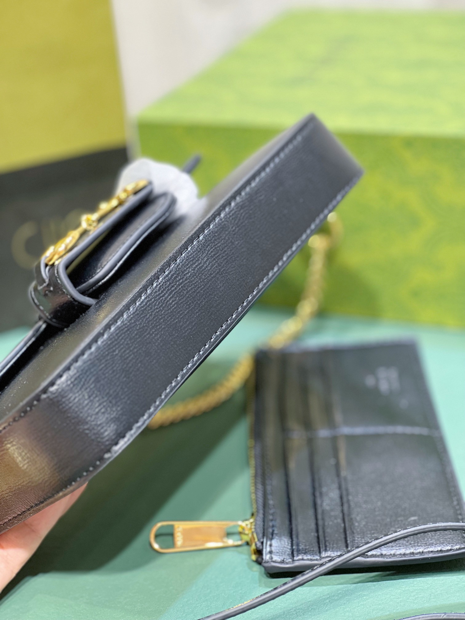 GUCCI HORSEBIT 1955 MINI BAG BLACK 8.5"W x 4.9"H x 1.2"D