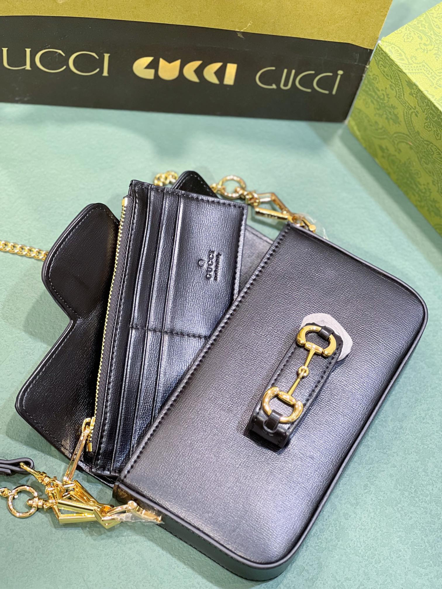 GUCCI HORSEBIT 1955 MINI BAG BLACK 8.5"W x 4.9"H x 1.2"D