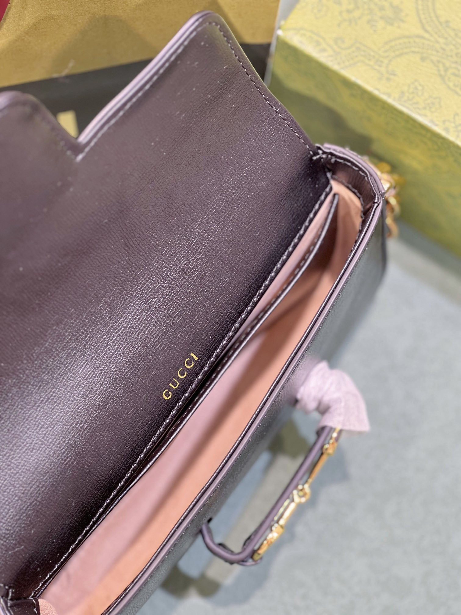 GUCCI HORSEBIT 1955 MINI BAG BLACK 8.5"W x 4.9"H x 1.2"D